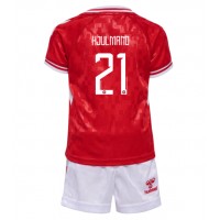 Camisa de time de futebol Dinamarca Morten Hjulmand #21 Replicas 1º Equipamento Infantil Europeu 2024 Manga Curta (+ Calças curtas)